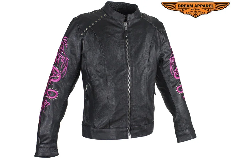 Women's Studded Racing Jacket Wool Jacket Cashmere Jacket Tweed Jacket