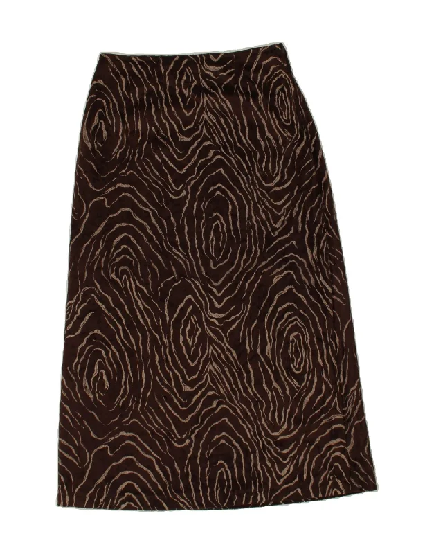 AVANTI Womens Abstract Pattern Maxi Skirt W26 Small Brown linen skirt natural