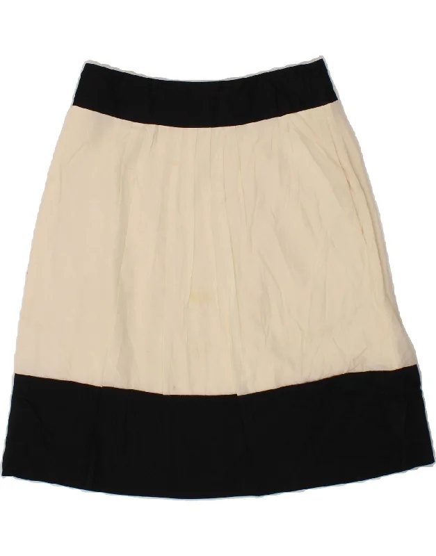 BANANA REPUBLIC Womens A-Line Skirt US 4 Small W28  Off White Colourblock chiffon skirt floaty