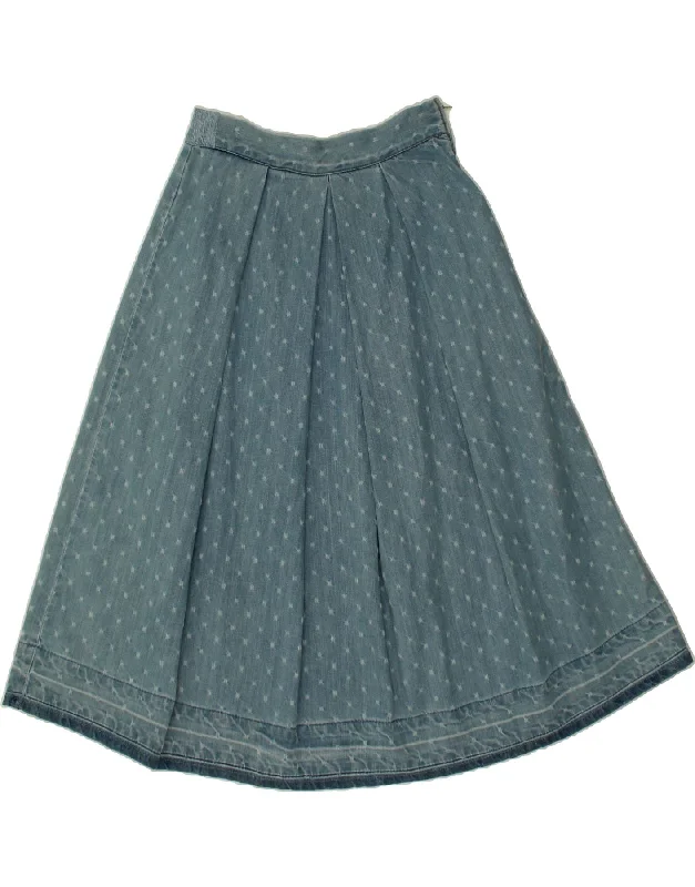 BENETTON Womens Denim Flared Skirt W28 Medium Blue Spotted wool skirt sturdy