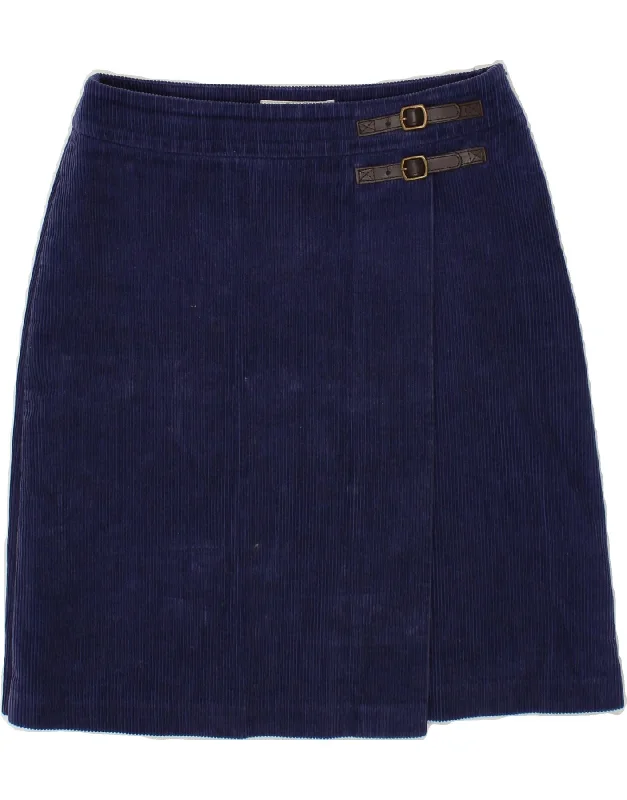 BODEN Womens Corduroy A-Line Skirt UK 12 Medium W30 Navy Blue silk skirt lustrous