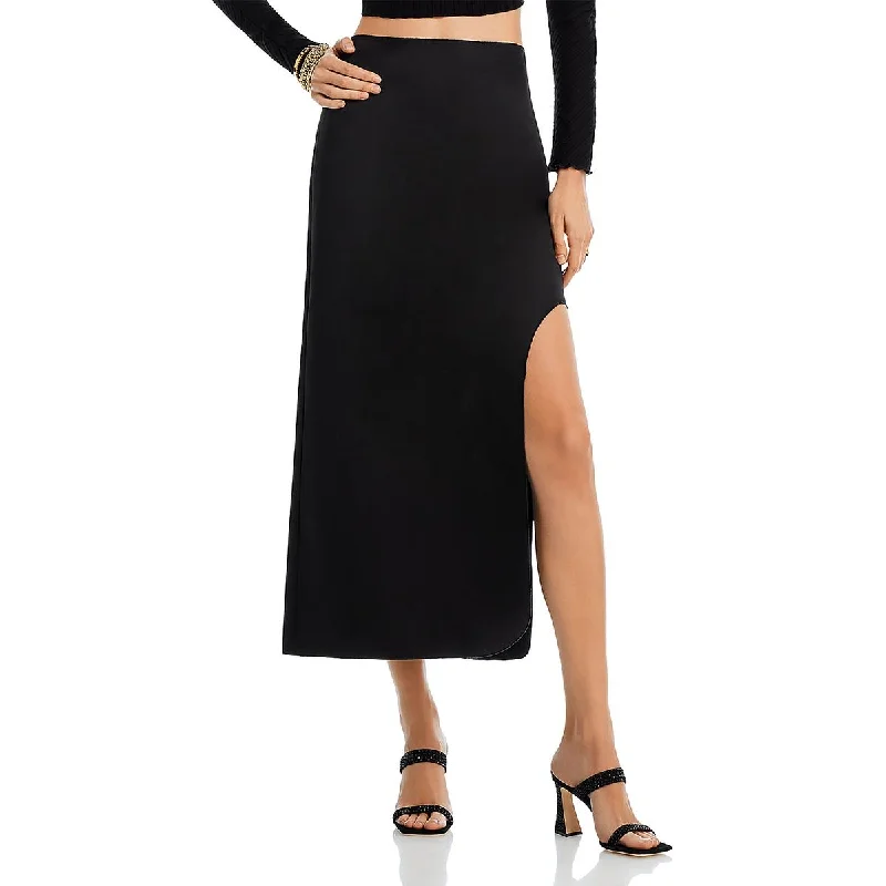 By Malene Birger Womens Solid Recycled  Midi Skirt velvet skirt plush