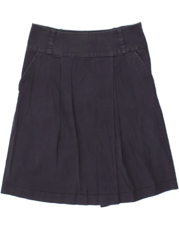 CALVIN KLEIN Womens A-Line Skirt IT 42 Medium W28  Navy Blue Cotton midi skirt versatile