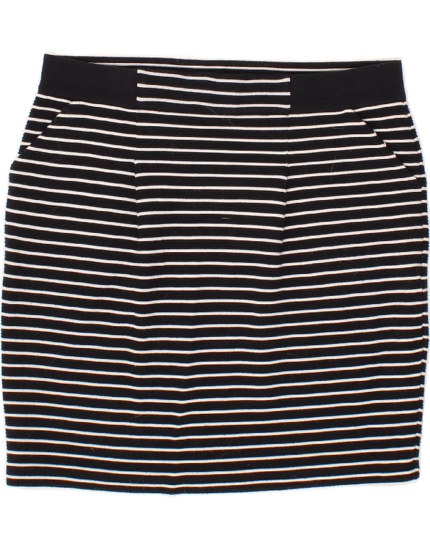 CREW CLOTHING Womens Pencil Skirt UK 14 Large W36  Navy Blue Striped chiffon skirt airy