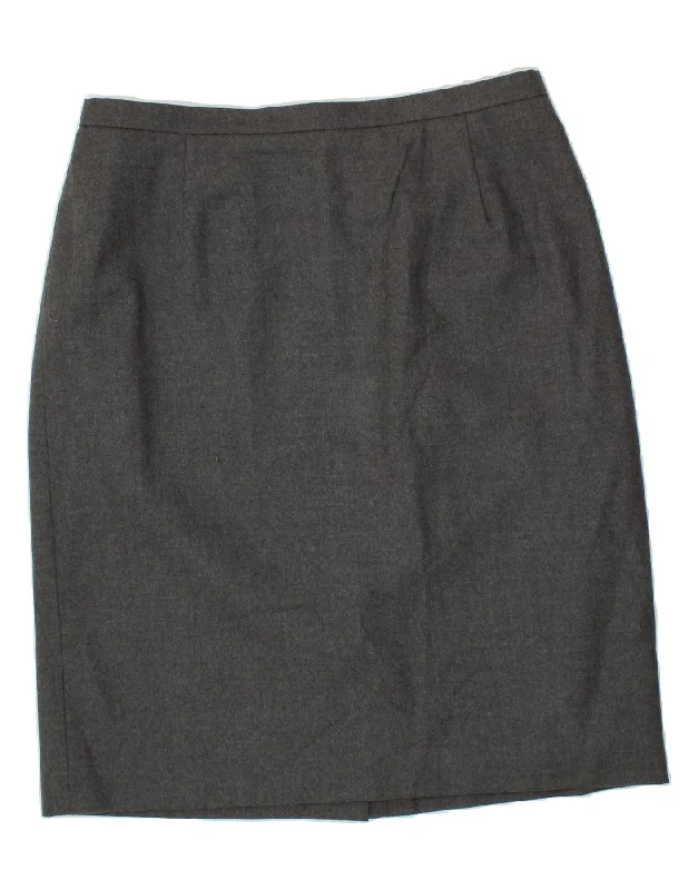 EASTEX Womens Pencil Skirt UK 20 2XL W38 Grey Wool wool skirt warm