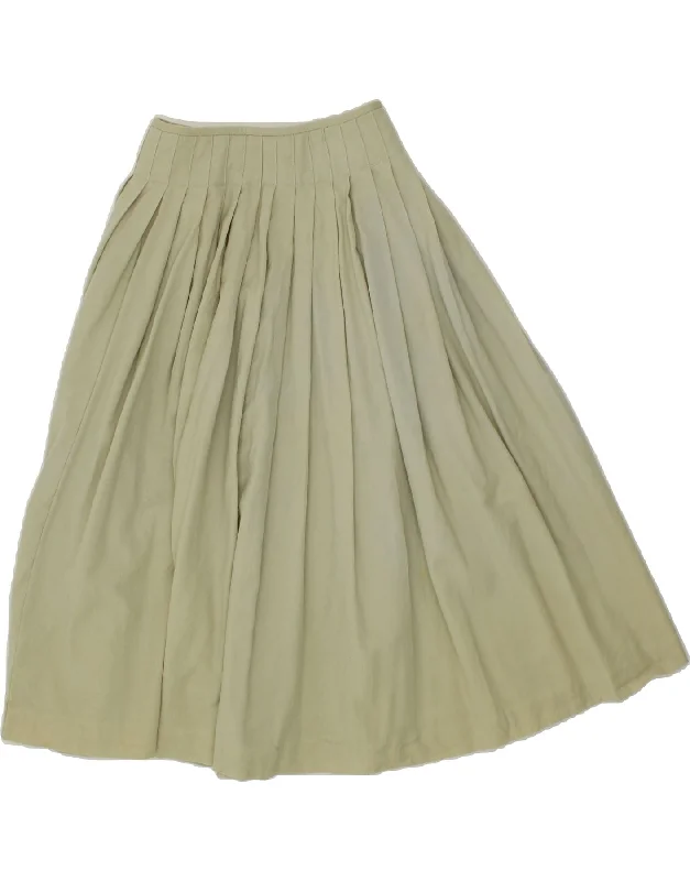 ELLEN TRACY  Womens High Waist Pleated Skirt UK 6 XS W24  Green Wool tulle skirt dreamy