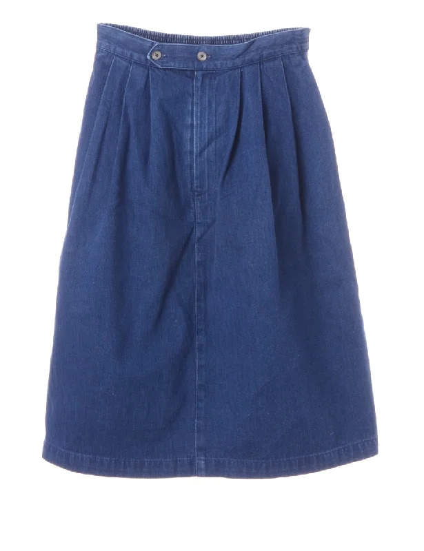 Indigo Midi Skirt linen skirt breathable