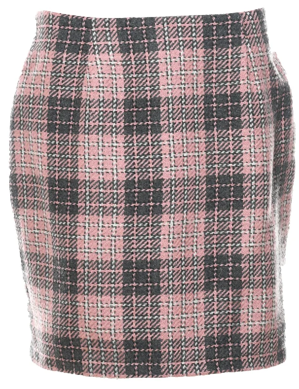 Jessica Scott Plaid Pencil Skirt - S leather skirt sleek