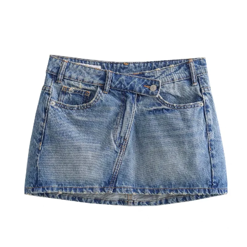 KIATA DENIM SKIRT elastic waist skirt