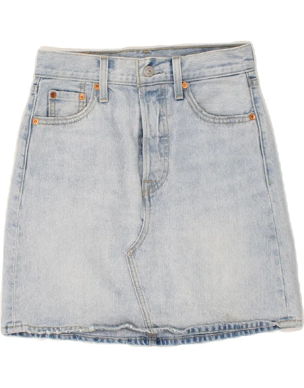 LEVI'S Womens Denim Skirt W26 Small Blue Cotton denim skirt fashionable