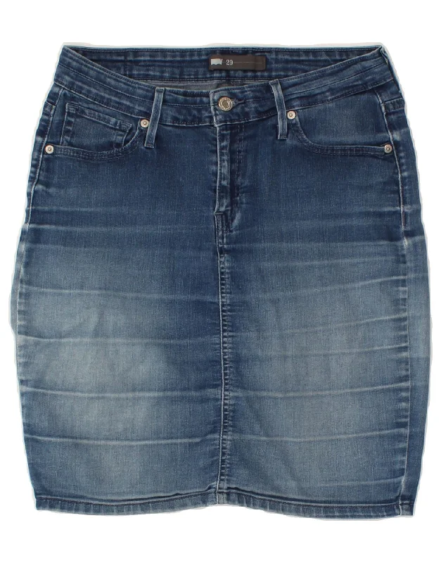 LEVI'S Womens Denim Skirt W29 Medium Blue Cotton high waist skirt