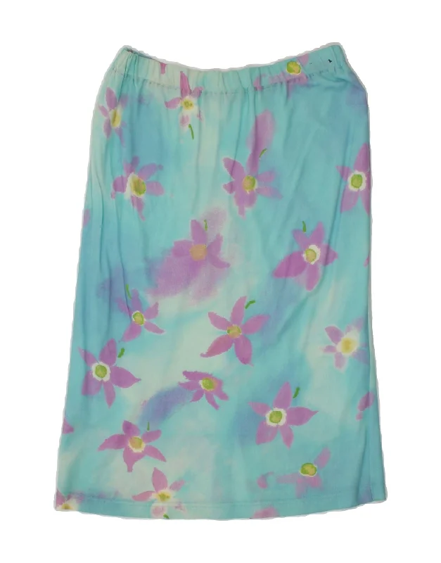 LUISA SPAGNOLI Womens Straight Skirt UK 14 Large W27  Blue Floral chiffon skirt delicate