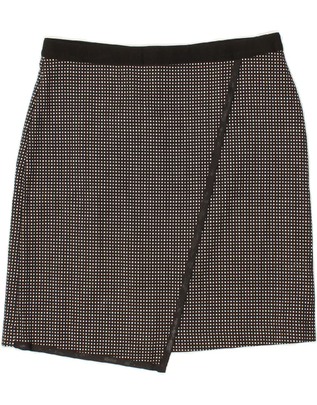 PENNY BLACK Womens Straight Skirt UK 10 Smal W30 Black Geometric Cotton cashmere skirt rich