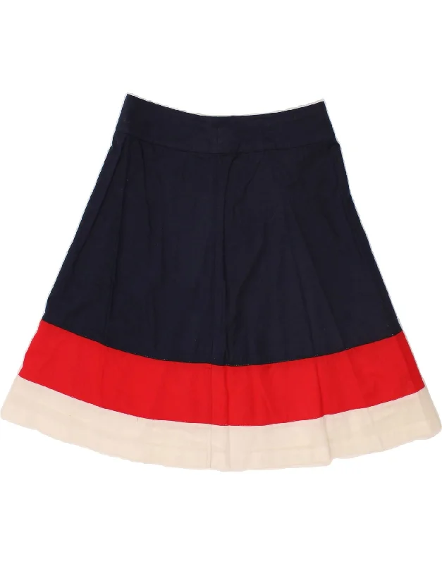 TOMMY HILFIGER Womens A-Line Skirt W32 Large Navy Blue Colourblock Cotton velvet skirt plush