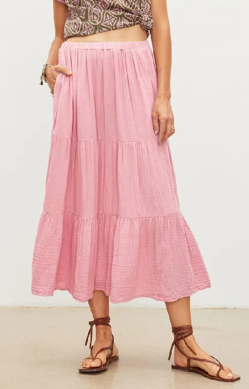 Velvet Danielle Maxi Skirt - Peony corduroy skirt cozy