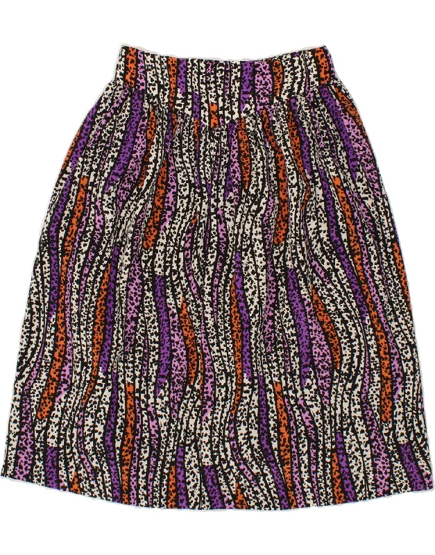 VINTAGE Womens Abstract Pattern A-Line Skirt W28 Medium Multicoloured velvet skirt luxury