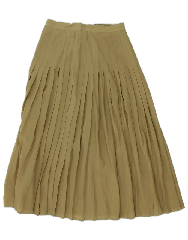 VINTAGE Womens Knife Pleated Skirt W26 Small  Khaki cashmere skirt fine