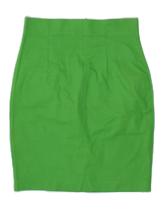 VINTAGE Womens Pencil Skirt W36 XL Green breathable skirt fabric