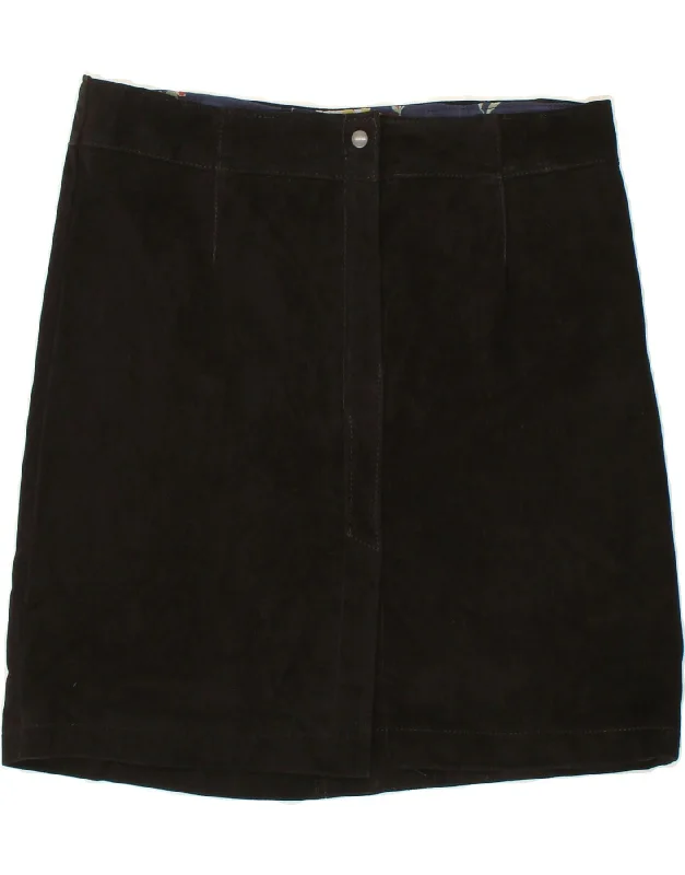 VINTAGE Womens Suede A-Line Skirt W24 XS Black denim skirt durable