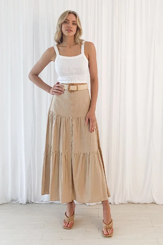 WONDERLAND SKIRT - SAND silk skirt smooth