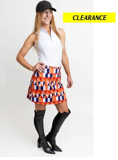 Amy Sport Marisa 16" Pleated Skort - Geometric cashmere skirt rich