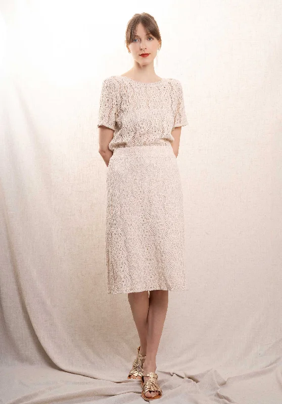 Skirt 6291 6291 Lace Beige linen skirt natural