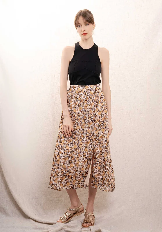 Skirt J300 Beige cashmere skirt fine